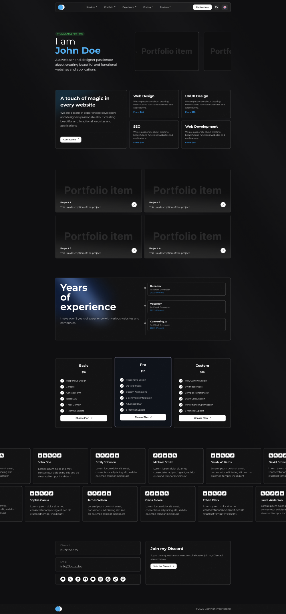 Catalyst - Premium portfolio website