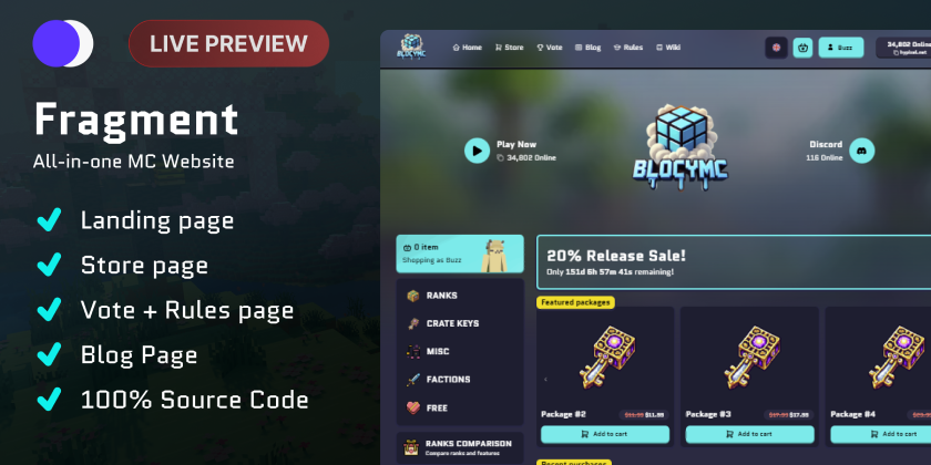 Fragment - Standalone Tebex Store